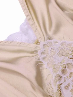 Outlet Retro Stage Champagne 1930s Solid Lace Satin Nightgown