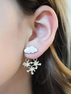 Clearance Retro Stage Christmas Cloud Snowflake Gradient Earrings