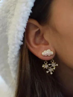 Clearance Retro Stage Christmas Cloud Snowflake Gradient Earrings