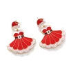 Hot Retro Stage Christmas Dress And Santa Hat Earrings