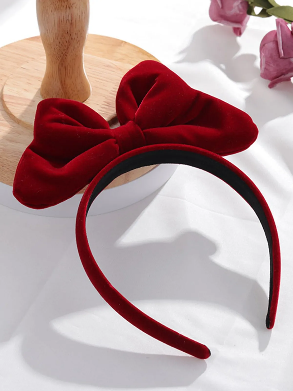 Outlet Retro Stage Christmas Velvet Bowknot Hairband With Choker Necklace
