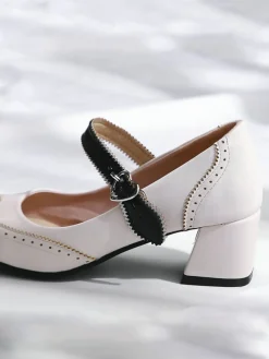 Sale Retro Stage Chunky Heels Mary Jane Shoes