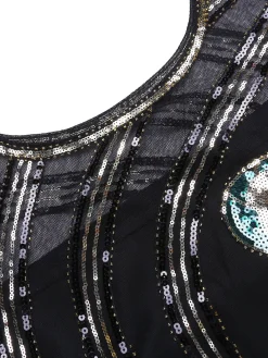 Discount Retro Stage [Clearance] 1920s Sequin Flapper Dress - US Only Black