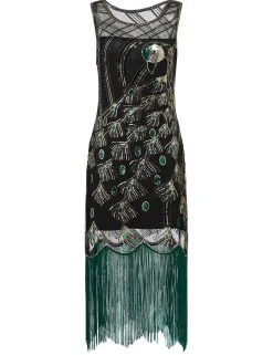 Fashion Retro Stage [Clearance] Black 1920s Sequin Flapper Dress