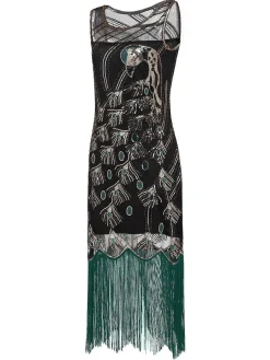 Fashion Retro Stage [Clearance] Black 1920s Sequin Flapper Dress