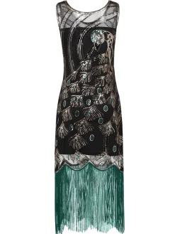Fashion Retro Stage [Clearance] Black 1920s Sequin Flapper Dress