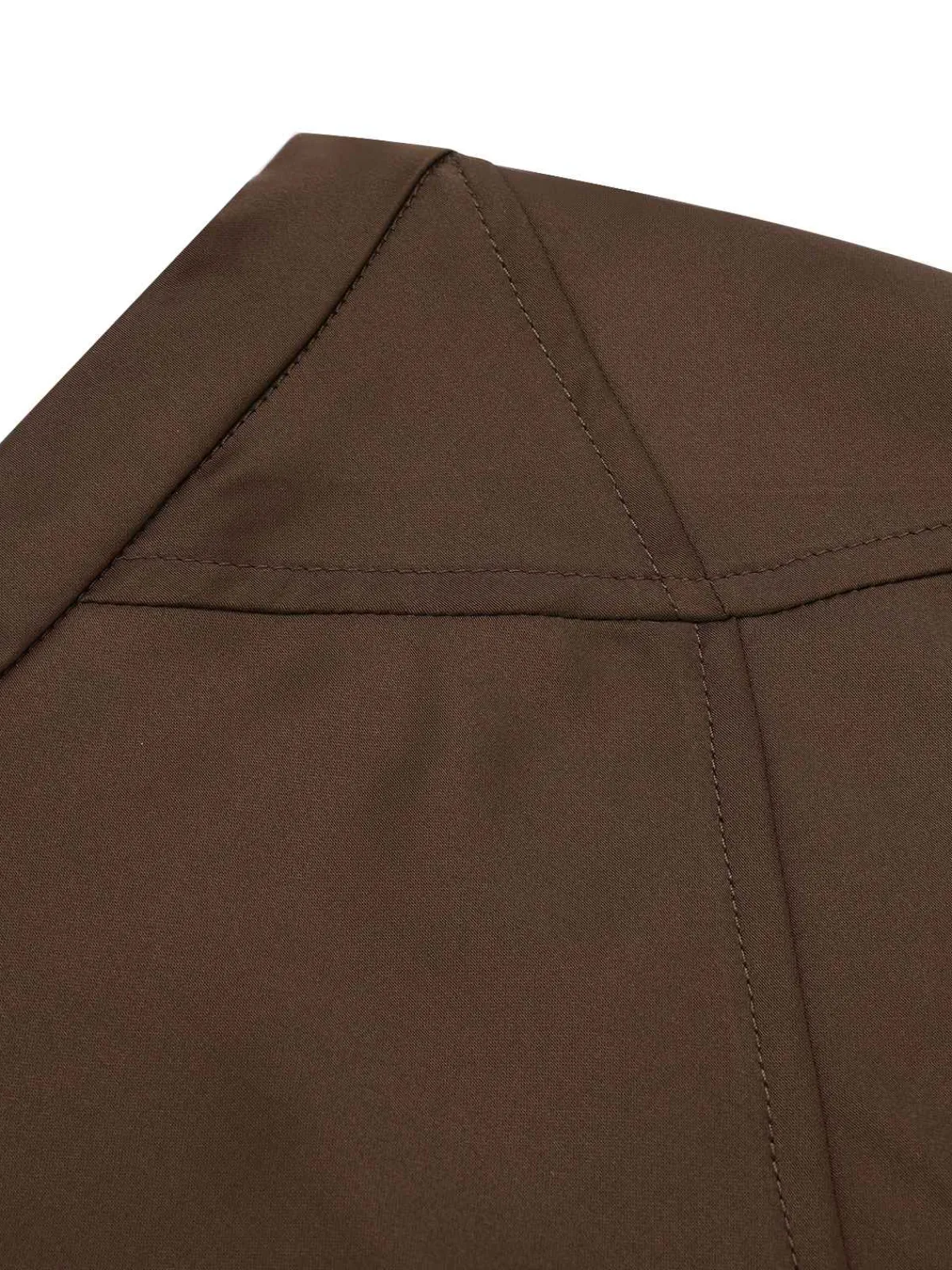 Fashion Retro Stage 1940s High Waist Solid Skirt Coffee