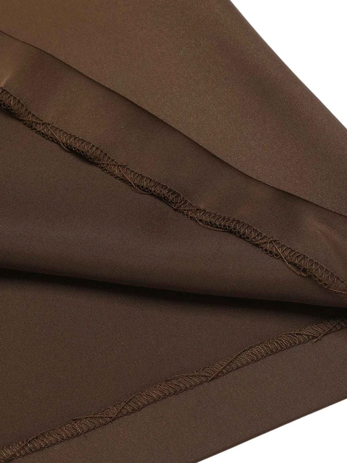 Fashion Retro Stage 1940s High Waist Solid Skirt Coffee