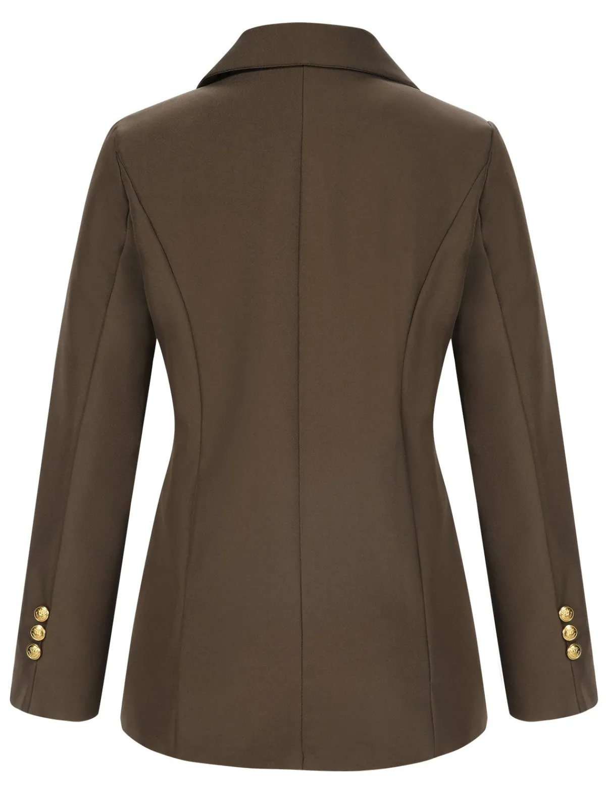 Hot Retro Stage 1940s Solid Lapel Double Breasted Coat Coffee