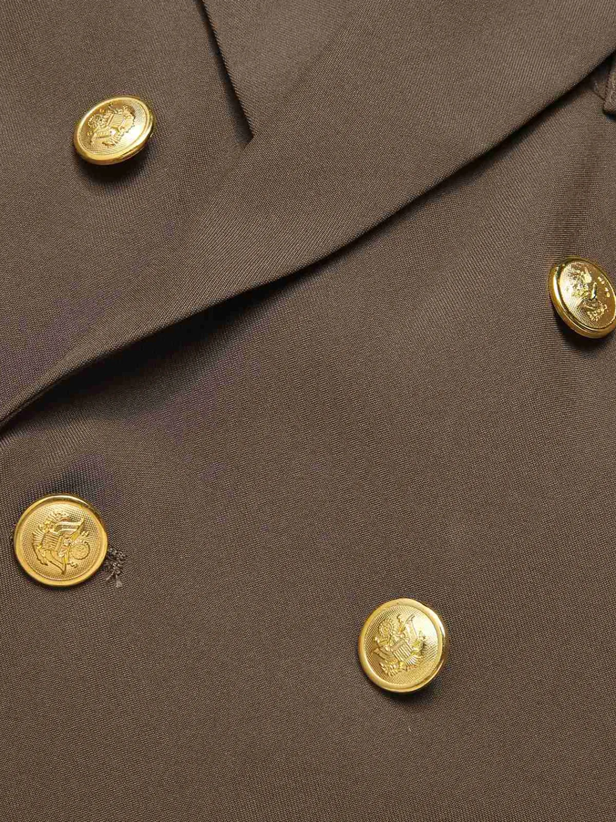 Hot Retro Stage 1940s Solid Lapel Double Breasted Coat Coffee