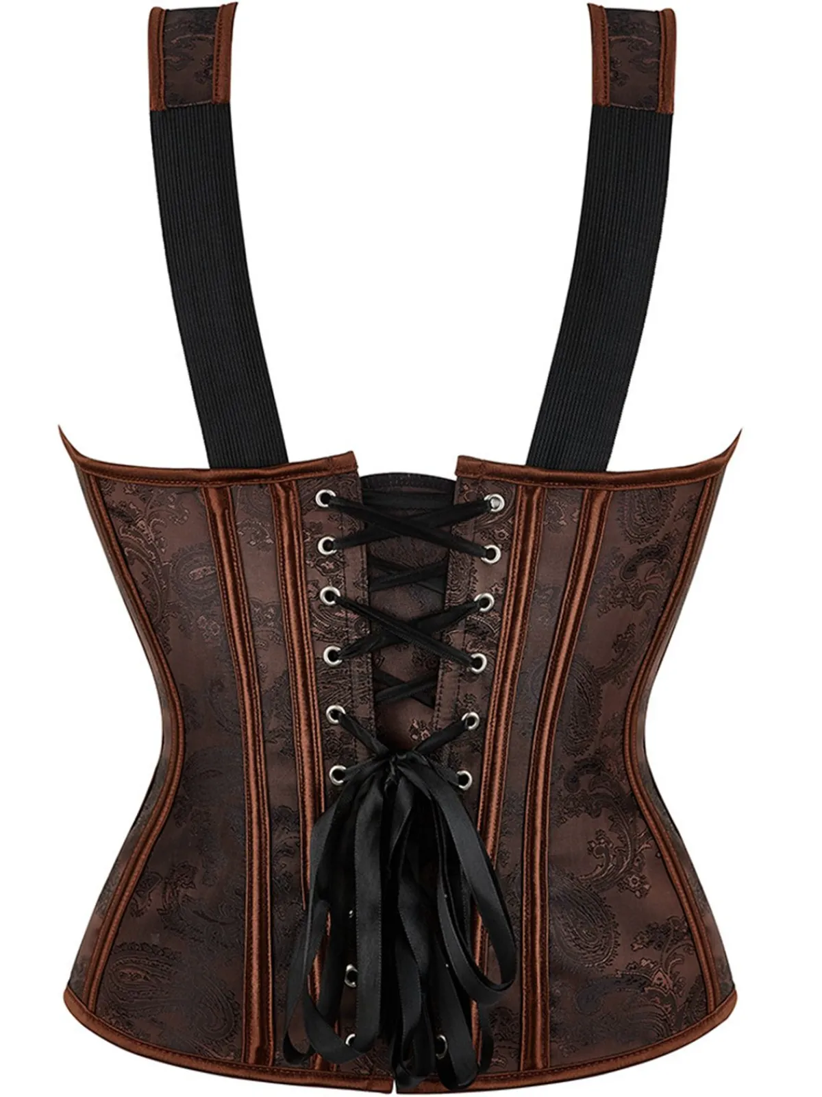 Clearance Retro Stage Steampunk Strap Gothic Corset Coffee