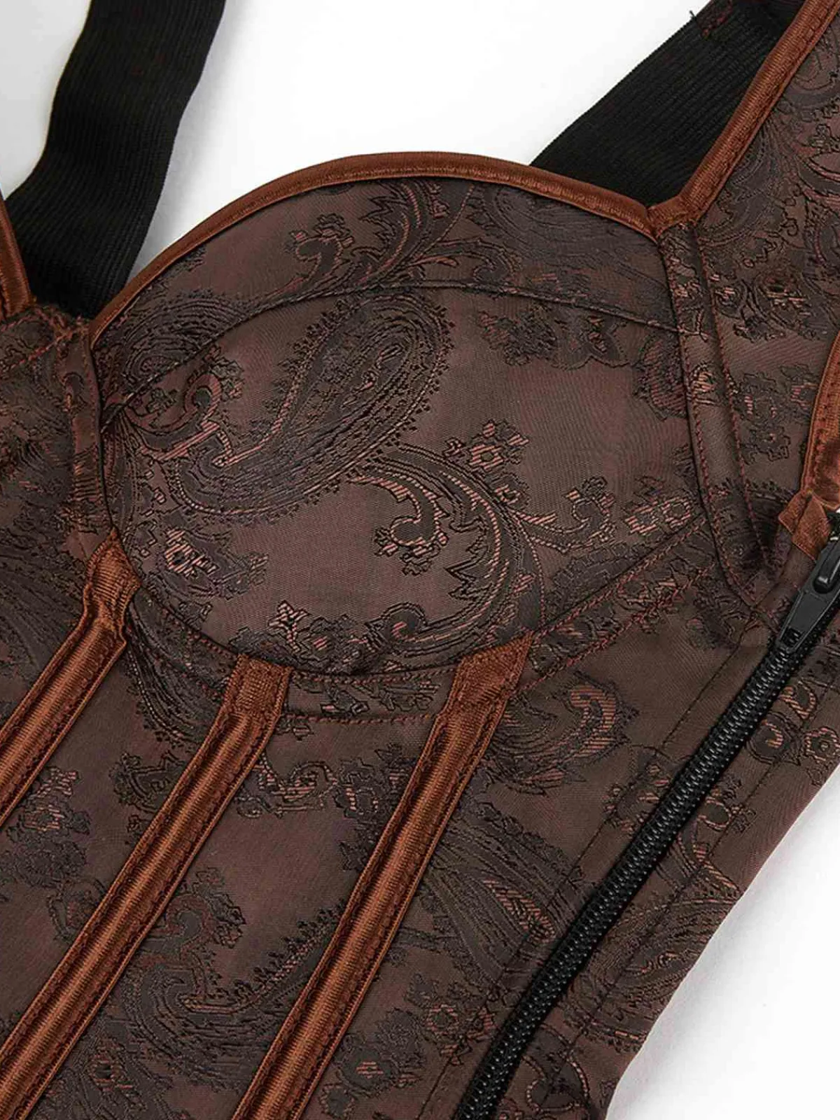 Clearance Retro Stage Steampunk Strap Gothic Corset Coffee