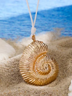Hot Retro Stage Conch Starfish Pendant Leather Cord Necklace
