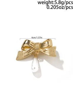 Hot Retro Stage 3D Bow Pearl Drop Hair Clip