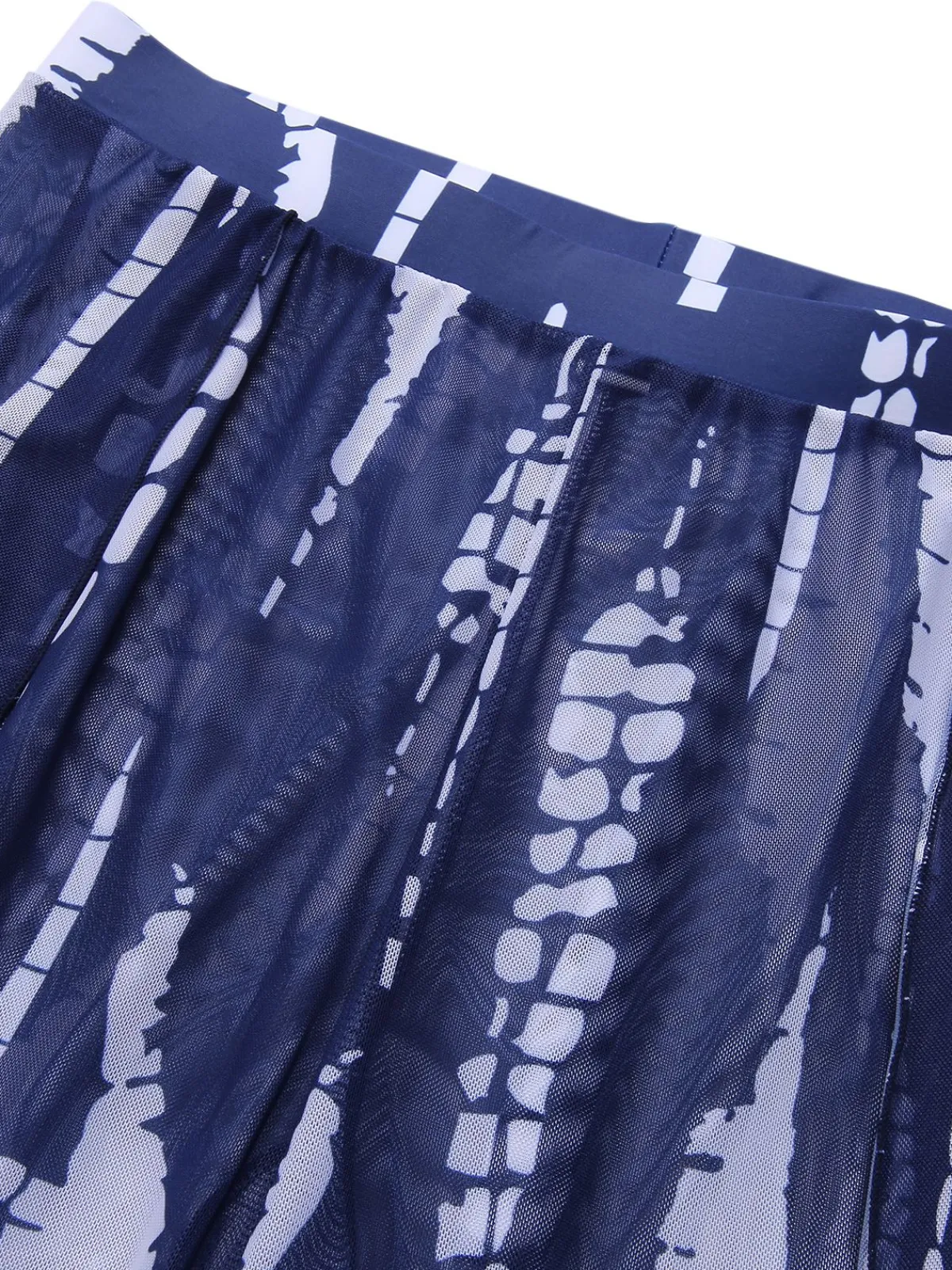 Discount Retro Stage 1960s Dyed Graphic Strap Swimsuit & Cover Up Dark Blue
