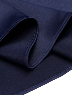 Best Retro Stage 1930s Flounce Sleeve Cowl Neck Trumpet Dress Dark Blue