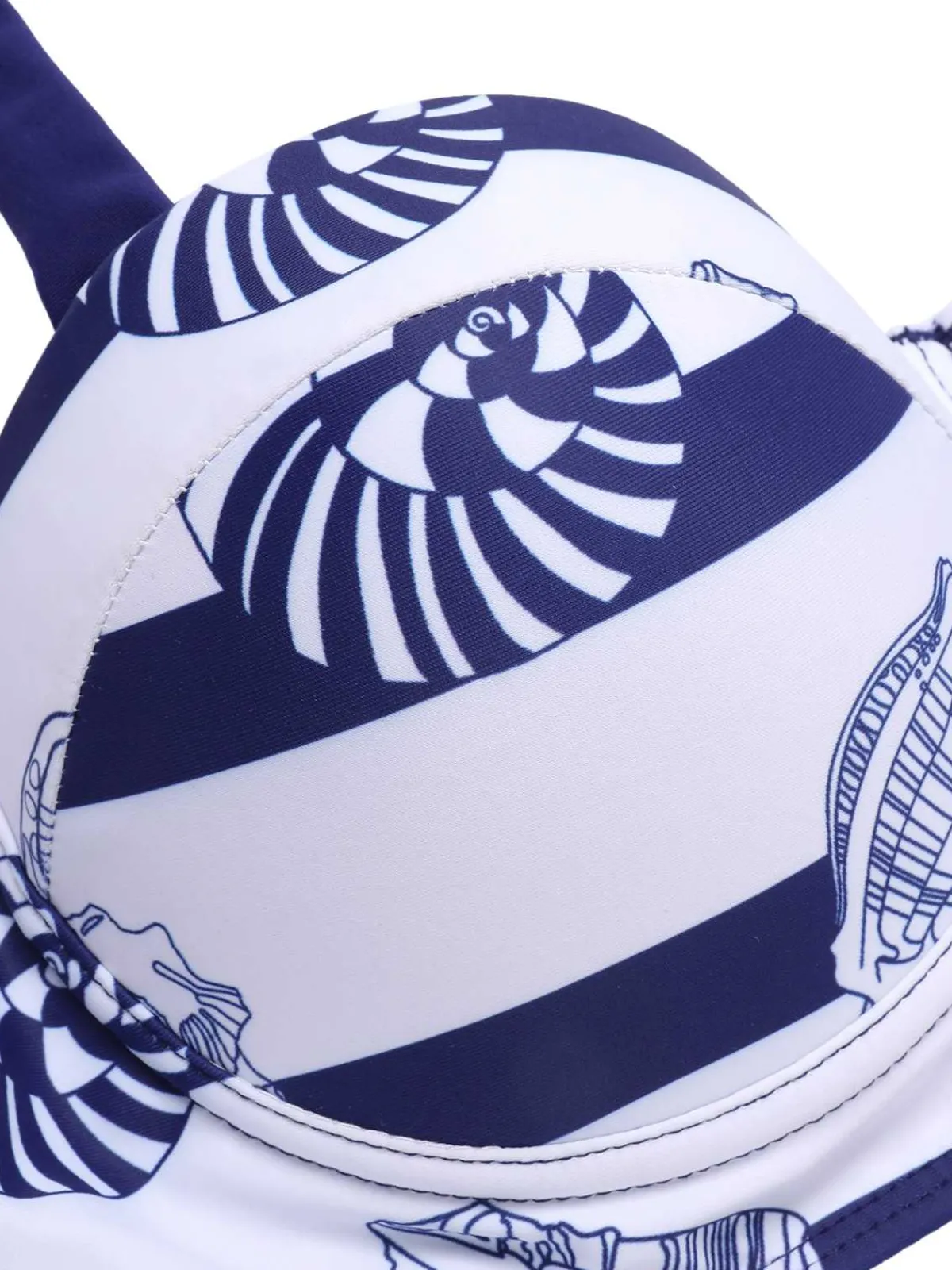 Hot Retro Stage 1940s Halter Ocean Stripes Swimsuit Dark Blue