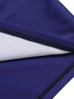 Hot Retro Stage 1940s Halter Ocean Stripes Swimsuit Dark Blue