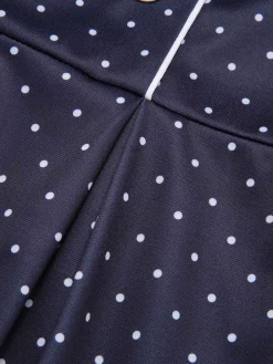 Clearance Retro Stage 1930s Polka Dots Straps Jumpsuit Dark Blue
