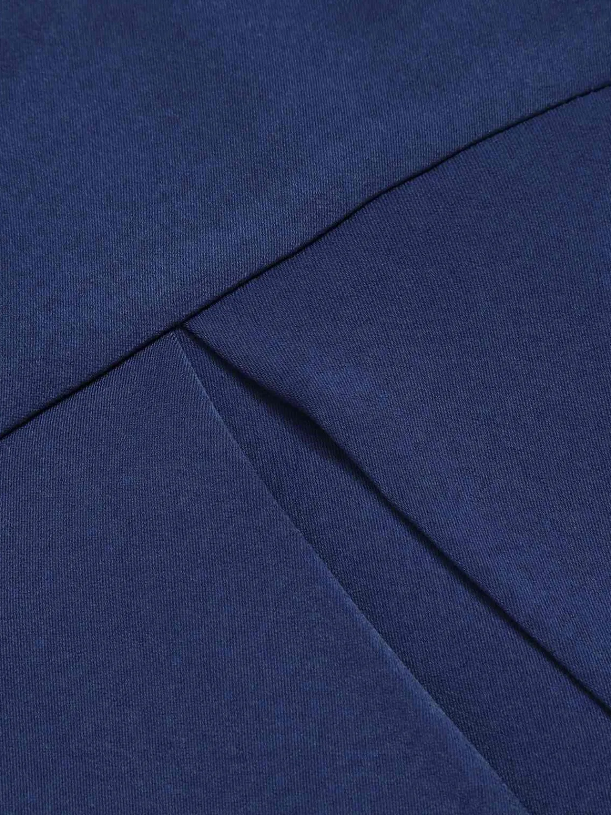Outlet Retro Stage 1950s Solid High-Waist Pleated Skirt Dark Blue