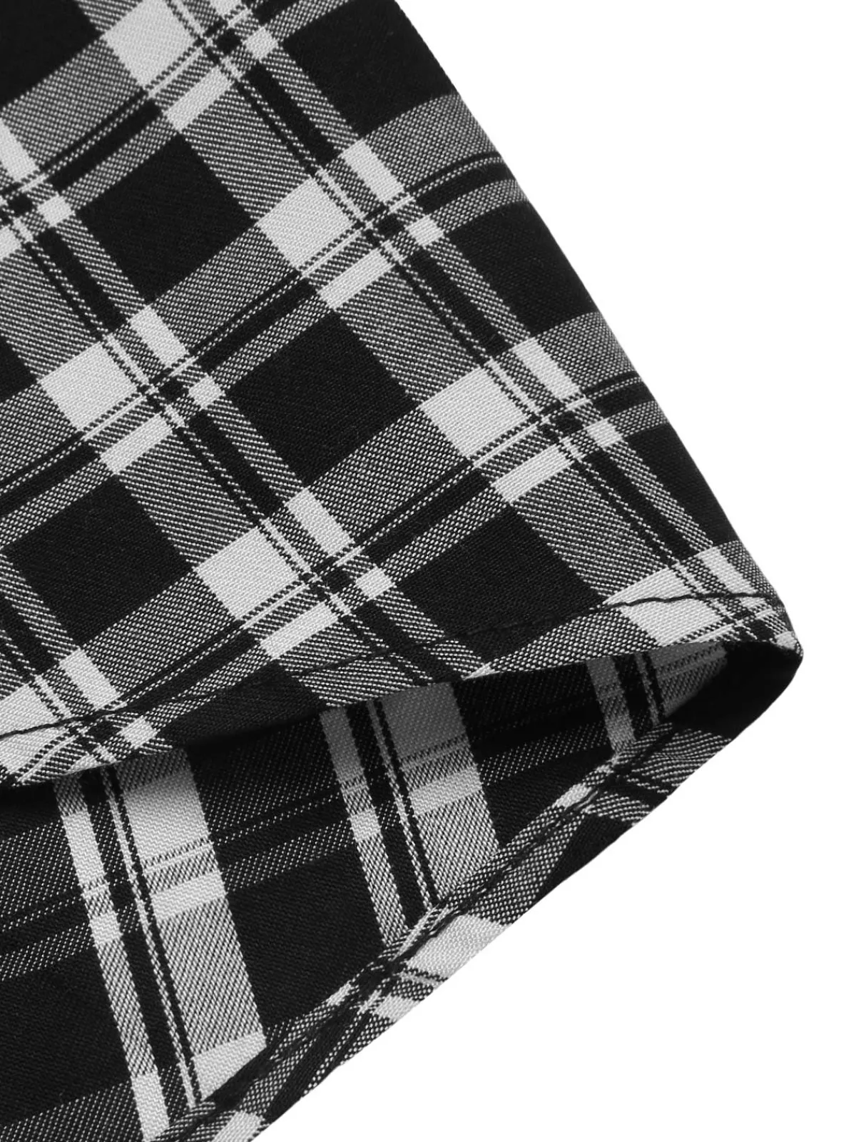 Best Retro Stage 1950s Strap Plaids Sleeveless Dress Dark Gray