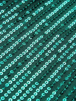 Online Retro Stage 1930s Cowl Neck Sequined Jumpsuit Dark Green