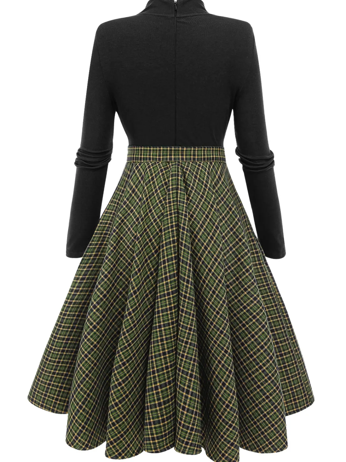 Hot Retro Stage Dark Green 1950s Plaid Knitting Dress