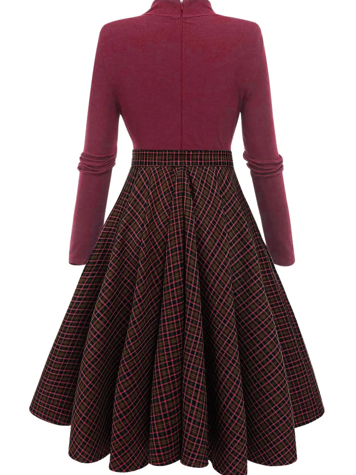 Hot Retro Stage Dark Green 1950s Plaid Knitting Dress