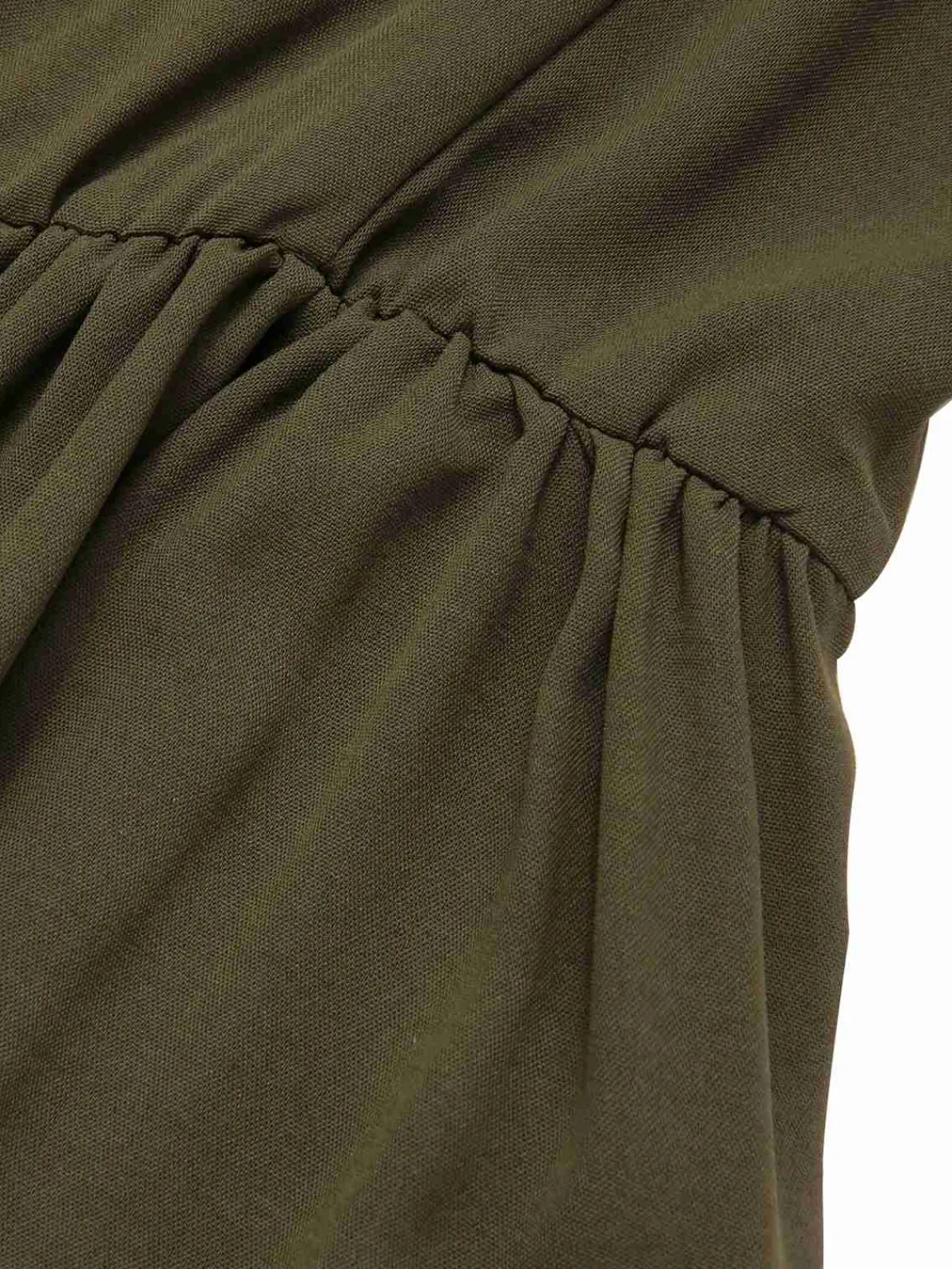 Fashion Retro Stage 1940s Solid Button Sling Dress Dark Green