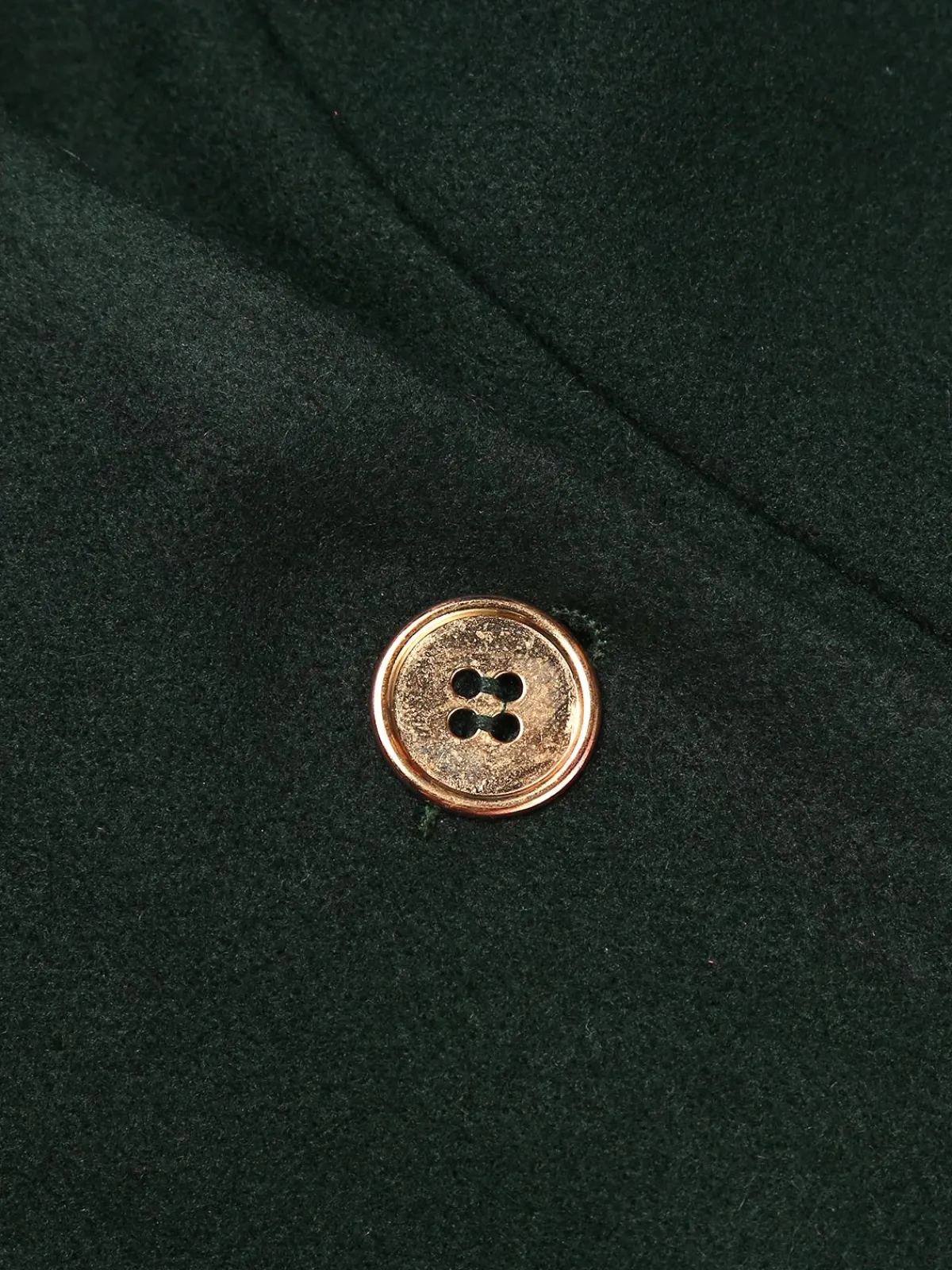 Online Retro Stage Dark Green 1940s Solid Button Coat