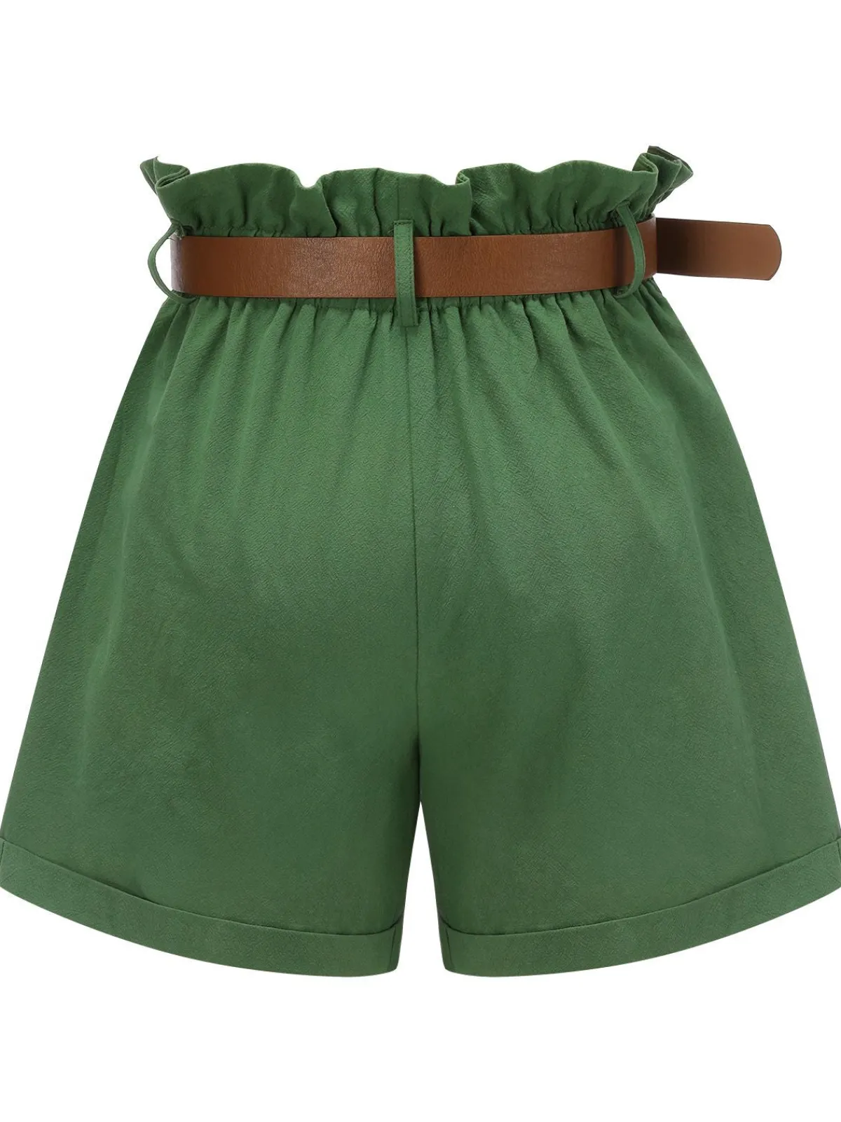 Online Retro Stage Dark 1960s Solid Vintage Shorts Green