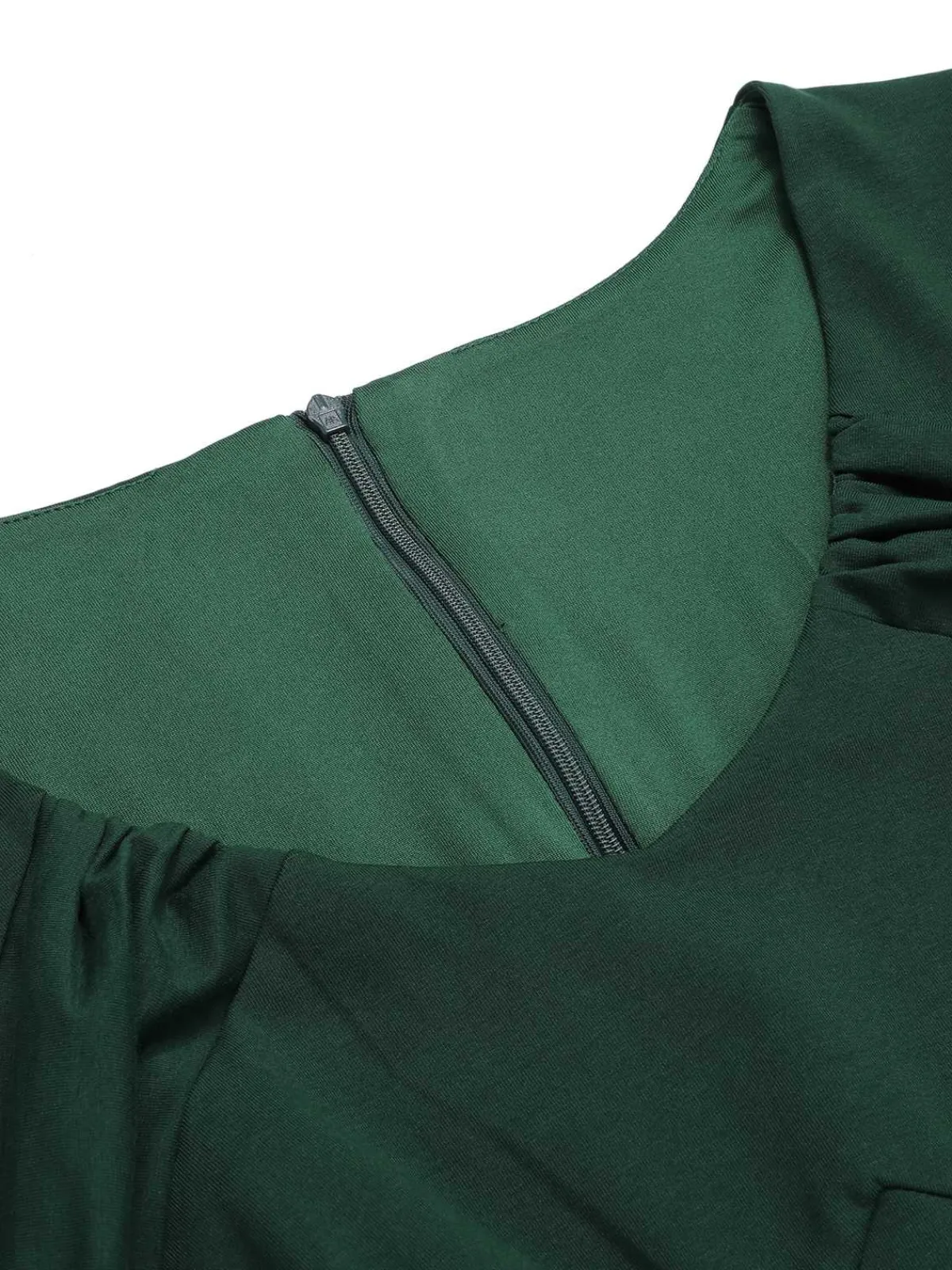 New Retro Stage 1940s Solid Wrap Dress Dark Green