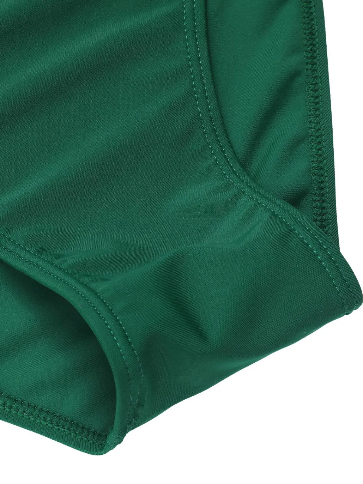 New Retro Stage 1940s Striped Ruffled Swimsuit Dark Green