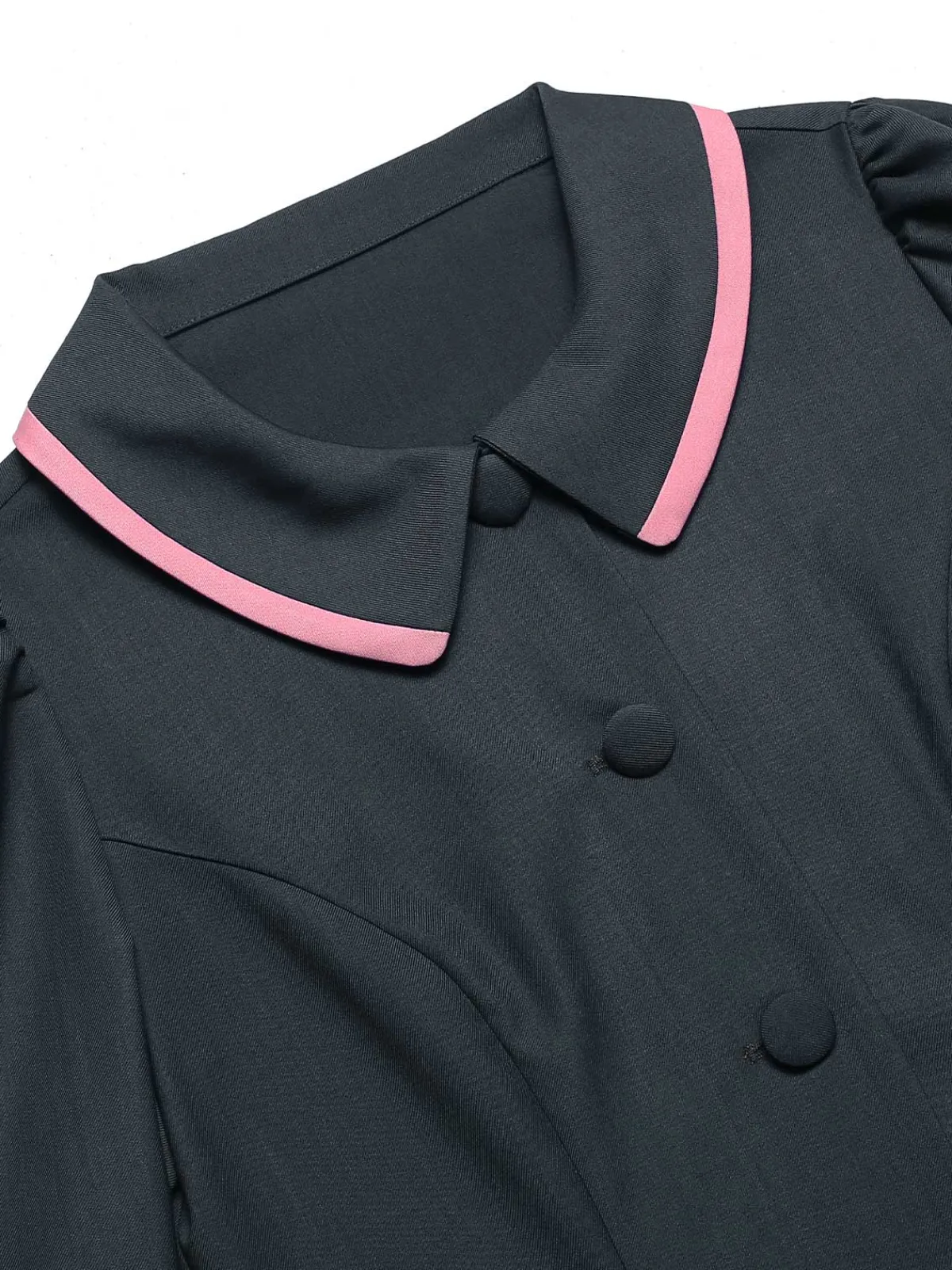 Hot Retro Stage Dark Grey 1950s Lapel Bow Short Coat Dark Gray