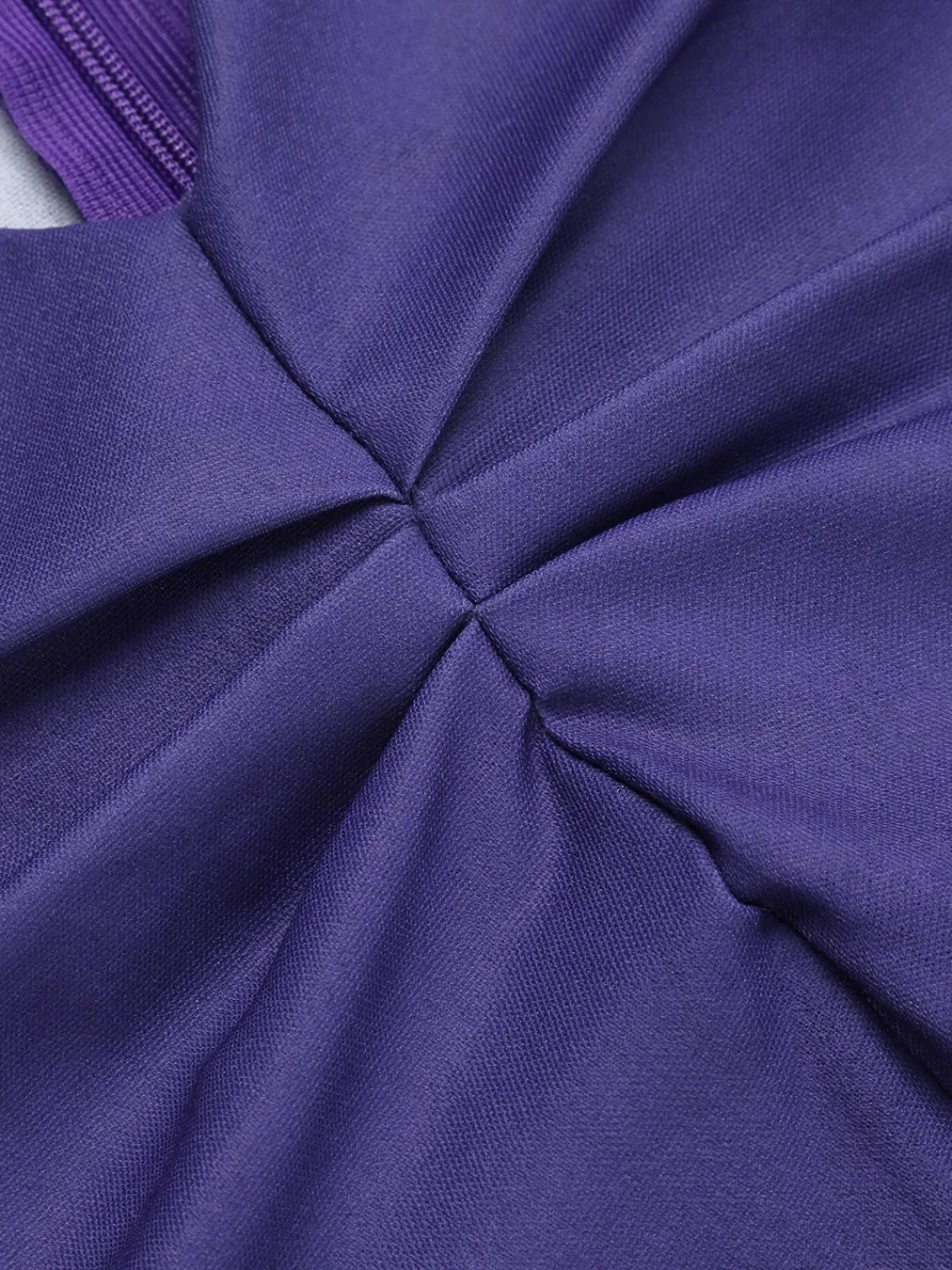 Sale Retro Stage 1950s Halloween V-Neck Swing Dress Deep Purple