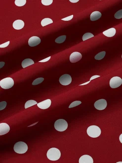 Discount Retro Stage 1940s Polka Dot Straps Jumpsuit Deep Red