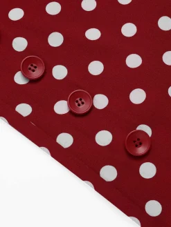 Discount Retro Stage 1940s Polka Dot Straps Jumpsuit Deep Red
