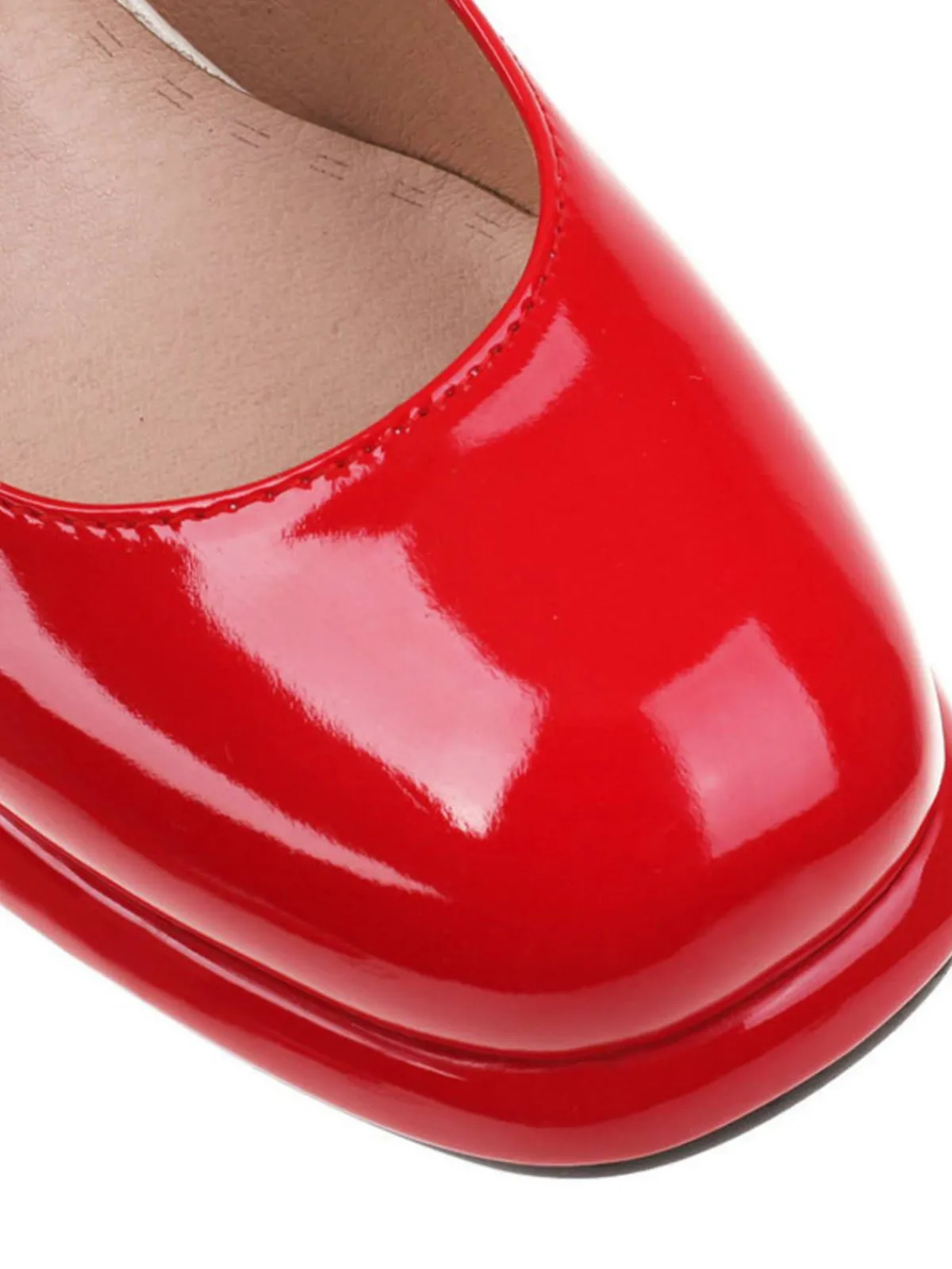Online Retro Stage Double Buckles Mary Jane Heels Shoes
