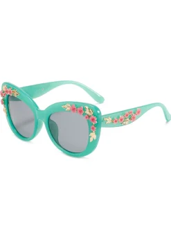 New Retro Stage Floral Plastic Gradient Sunglasses