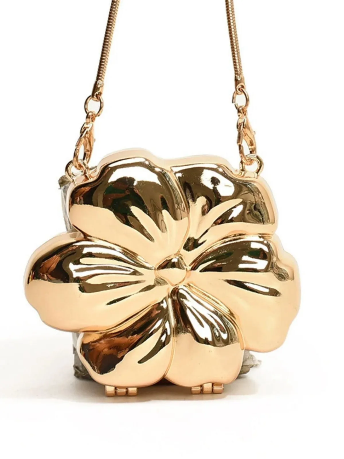 Sale Retro Stage Flower Shape Alloy Chain Mini Bag