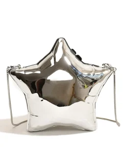 Outlet Retro Stage Funny Five Pointed Star Chain Crossbody Bag