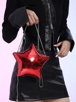 Outlet Retro Stage Funny Five Pointed Star Chain Crossbody Bag