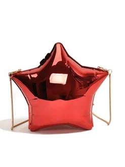 Clearance Retro Stage Funny Five Pointed Star Chain Crossbody Bag