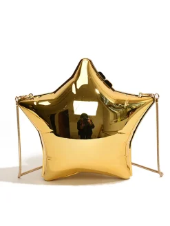 Hot Retro Stage Funny Five Pointed Star Chain Crossbody Bag