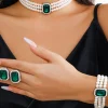 Discount Retro Stage Gemstone Pearl Necklace & Bracelet & Earrings Set
