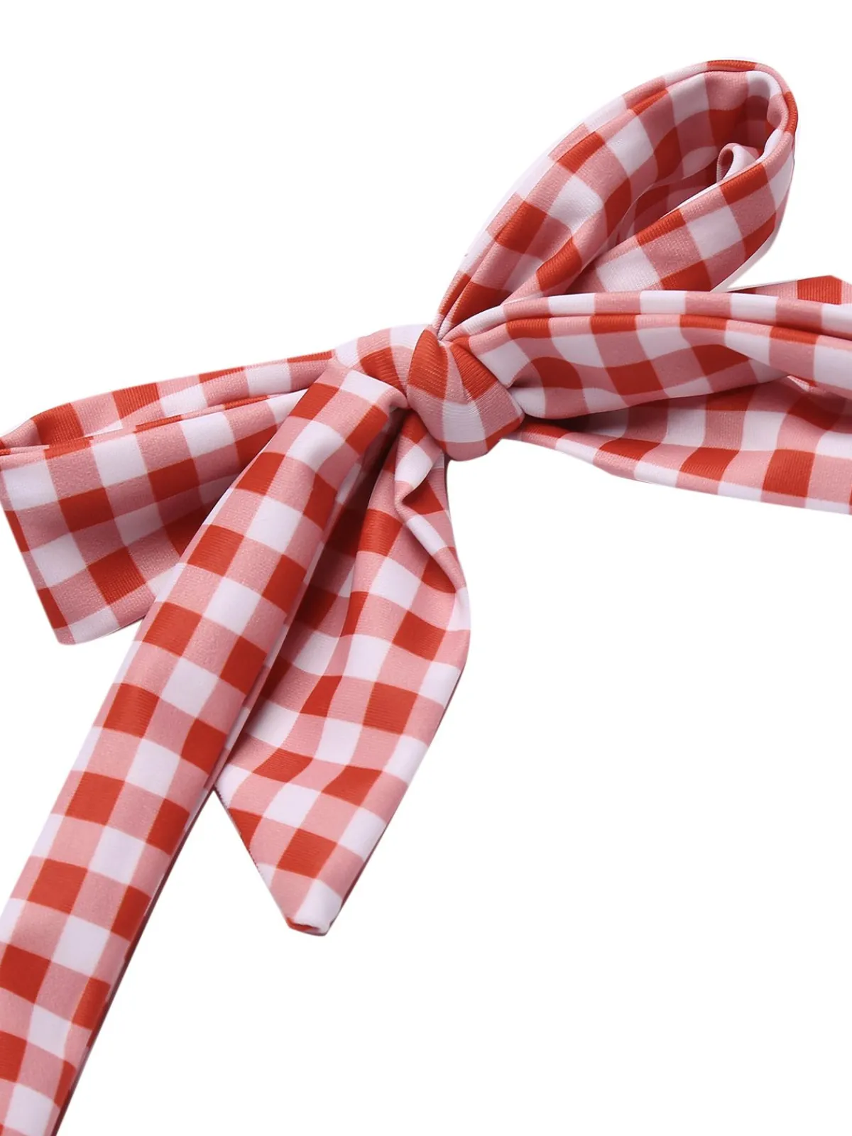 Sale Retro Stage Gingham 1950s Halter Bowknot One-piece Swimsuit