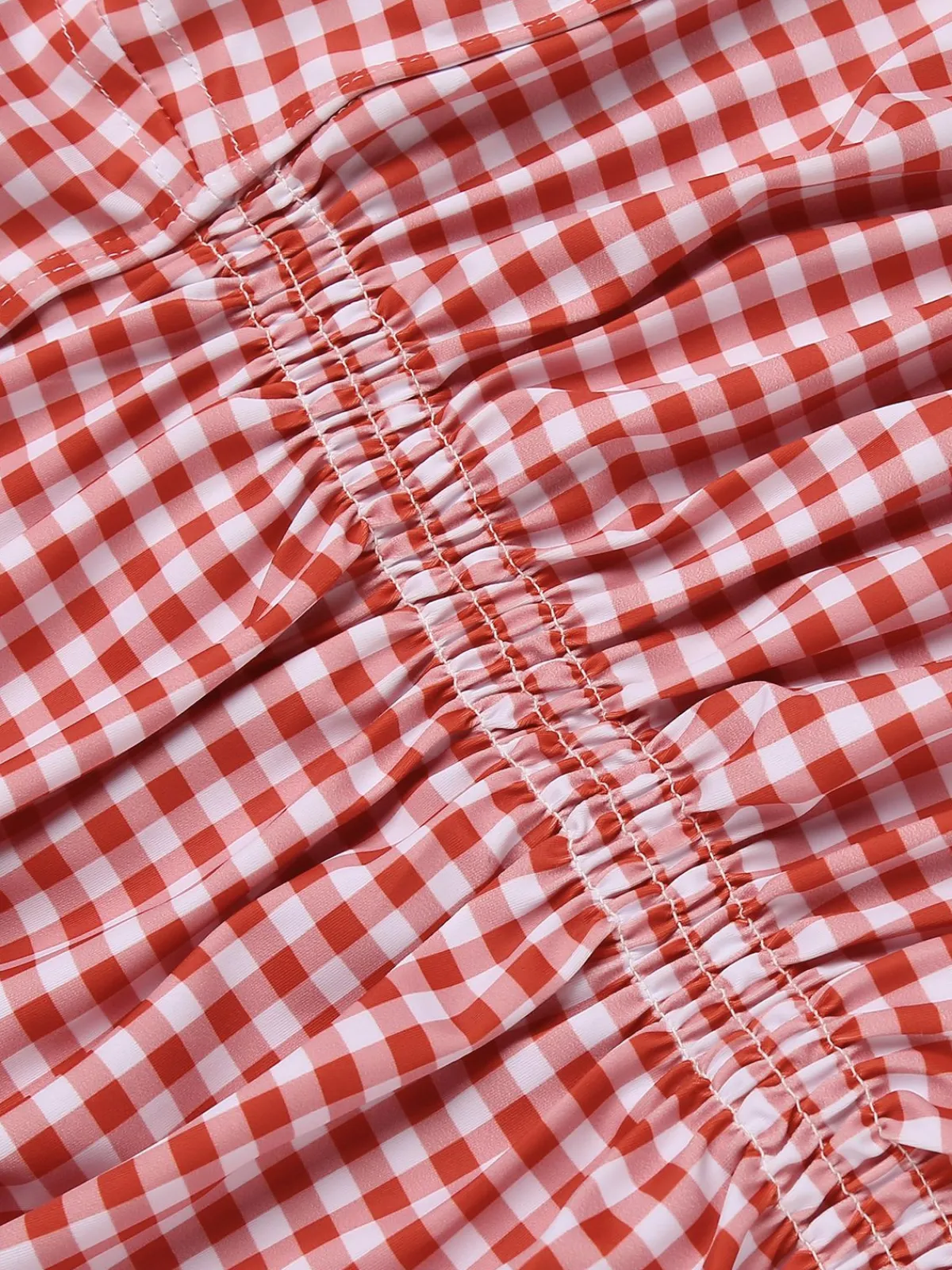 Sale Retro Stage Gingham 1950s Halter Bowknot One-piece Swimsuit