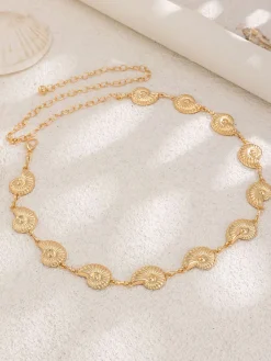 Hot Retro Stage Gold Conch Shell Alloy Waist Chain