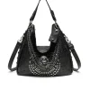 Discount Retro Stage Gothic Skull Studded Chain Hobo Bag