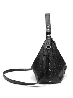 Discount Retro Stage Gothic Skull Studded Chain Hobo Bag